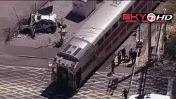 1 dead after SUV hit by MBTA train in Abington